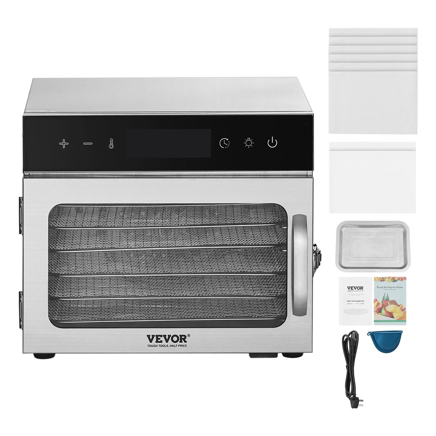Food Dehydrator Machine, 6 Stainless Steel Trays, 400W Electric Food