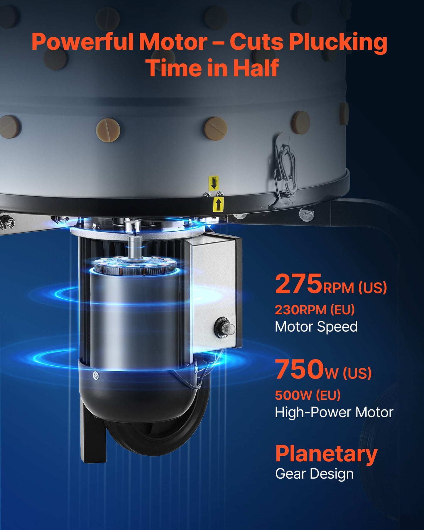 Chicken Plucker Machine, 500mm Drum, 900W & 230RPM Electric Chicken