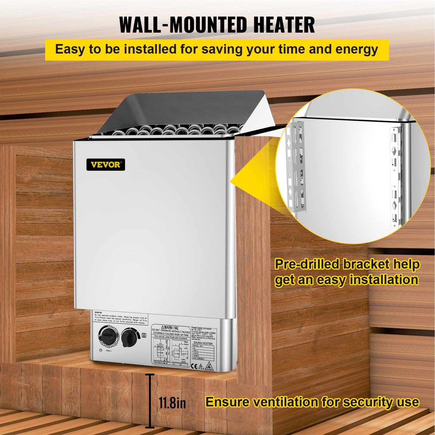 9KW Sauna Heater Stove 380V-415V Wet&Dry Electric Sauna Heater with