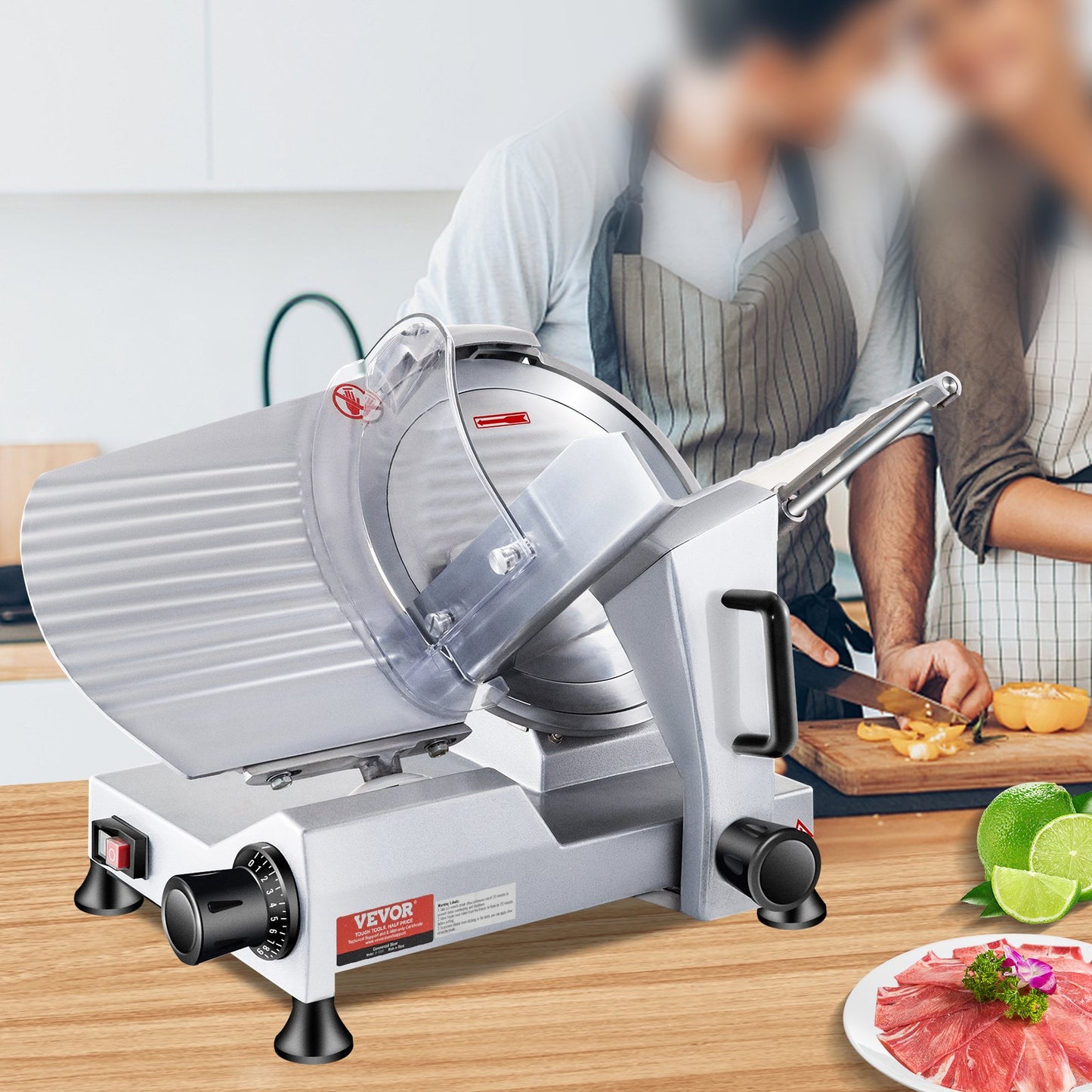 Commercial Meat Slicer, 240W Electric Deli Food Slicer, 10 inch Carbon