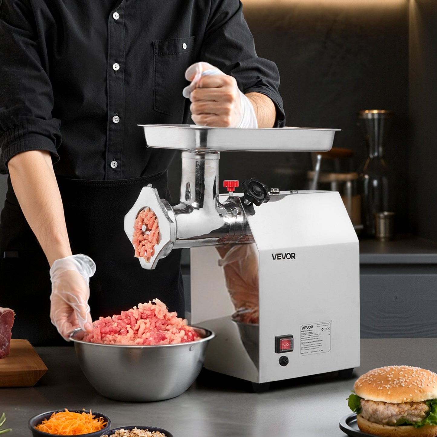 Commercial Electric Meat Grinder, 4.2 kg/min Capacity, #22 Industrial
