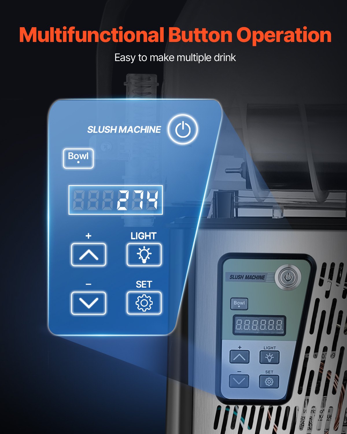 Commercial Slushy Machine, 4L Single Tank Frozen Drink Machine, 16