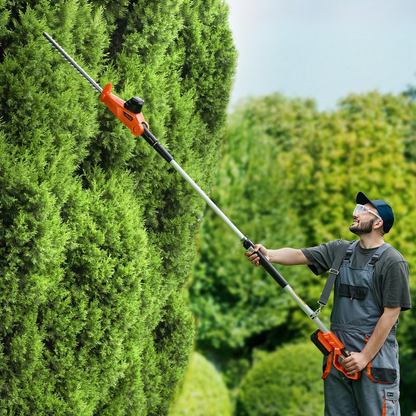 Cordless Pole Hedge Trimmer, 20V Electric Bush Trimmer Kit with 457.2