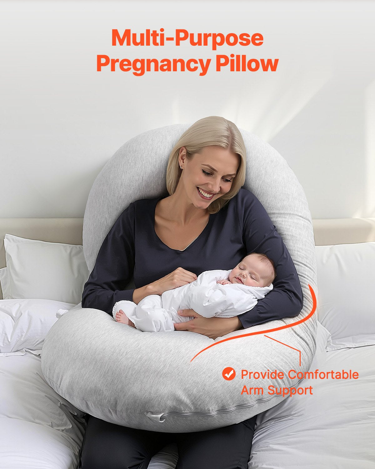 Pregnancy Pillow, C-Shaped Full Body Maternity Pillow, Ultra-Soft and