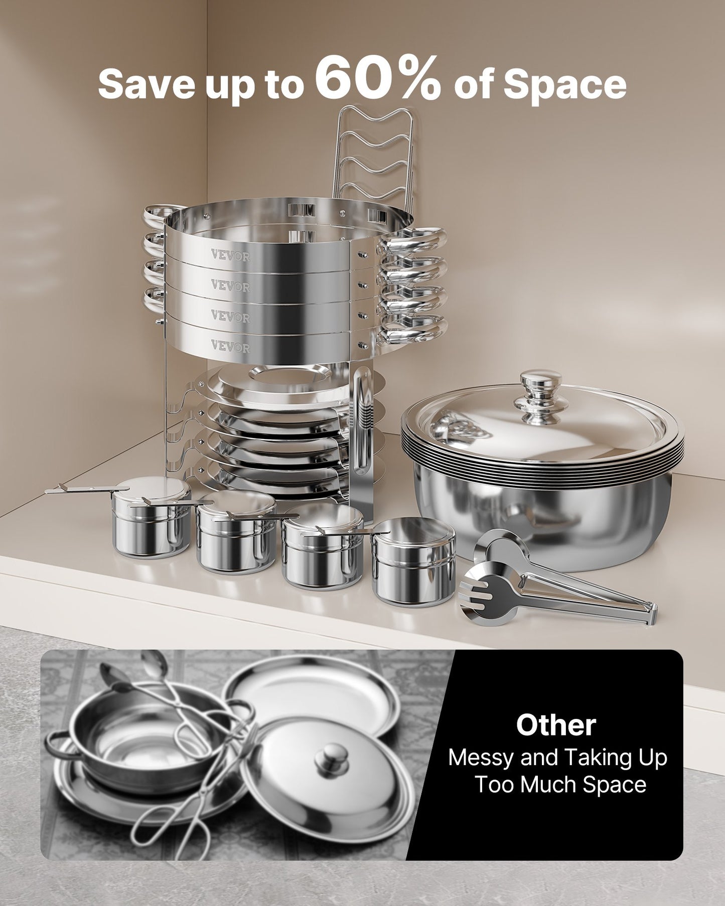Chafing Dish Buffet Set, 5 Qt 4 Pack, Stainless Steel Chafer with 4