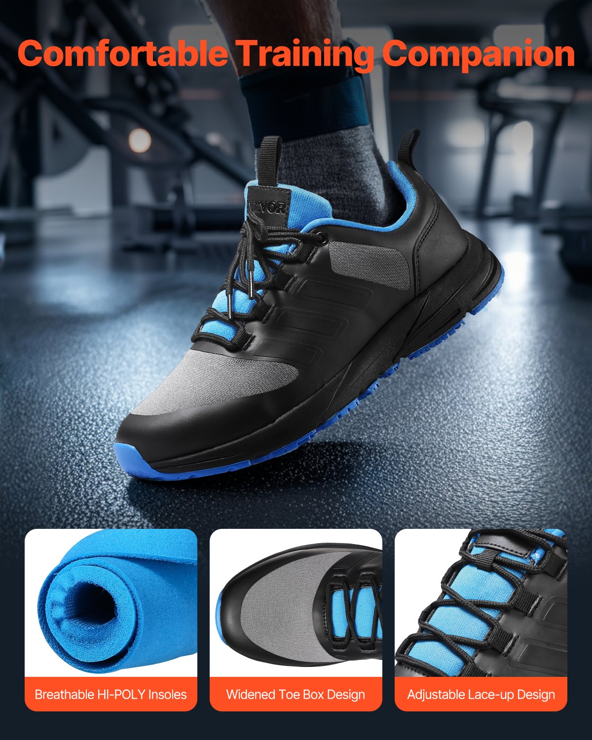 Cross Training Shoes, M Width Sneakers UK Size 9, Wide Toe Box Shoes